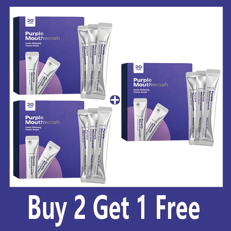 Purple Mouthwash Bad Breath Remover Oral Rinse Brighten Teeth Cleaning Gum Health Dental Care Products Portable Mint Mouthwash