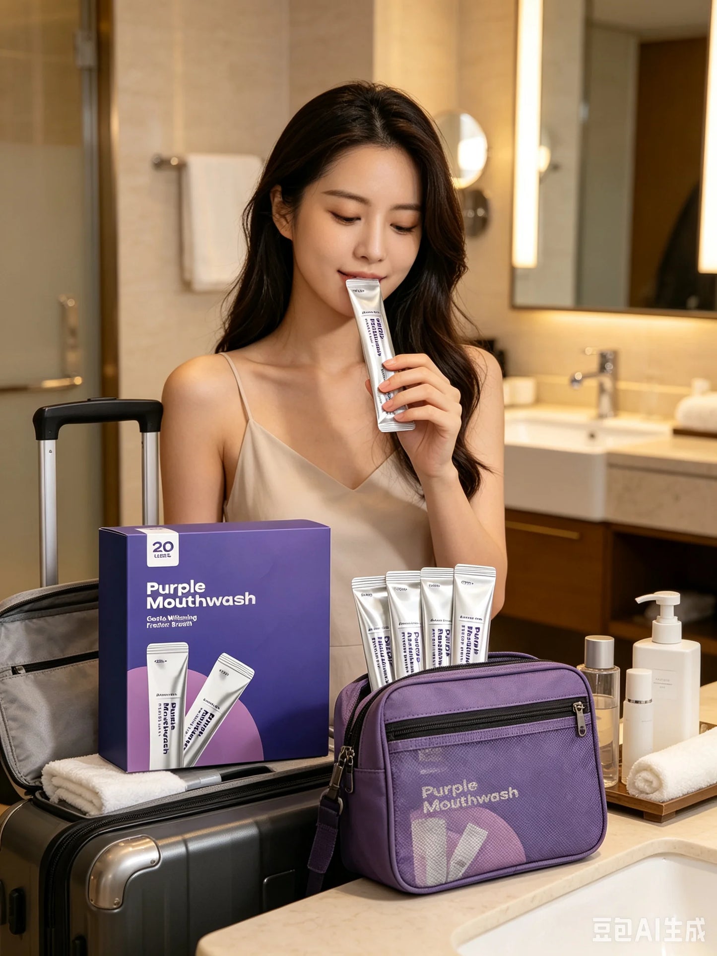 Purple Mouthwash Bad Breath Remover Oral Rinse Brighten Teeth Cleaning Gum Health Dental Care Products Portable Mint Mouthwash
