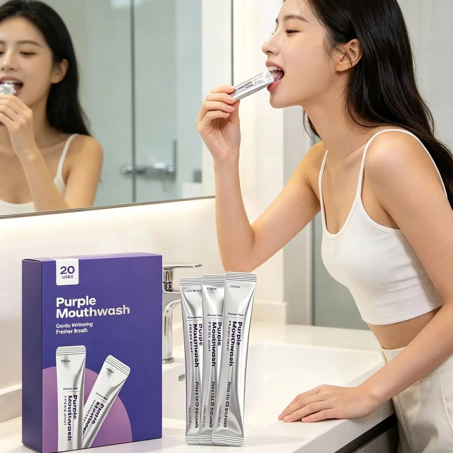 Purple Mouthwash Bad Breath Remover Oral Rinse Brighten Teeth Cleaning Gum Health Dental Care Products Portable Mint Mouthwash