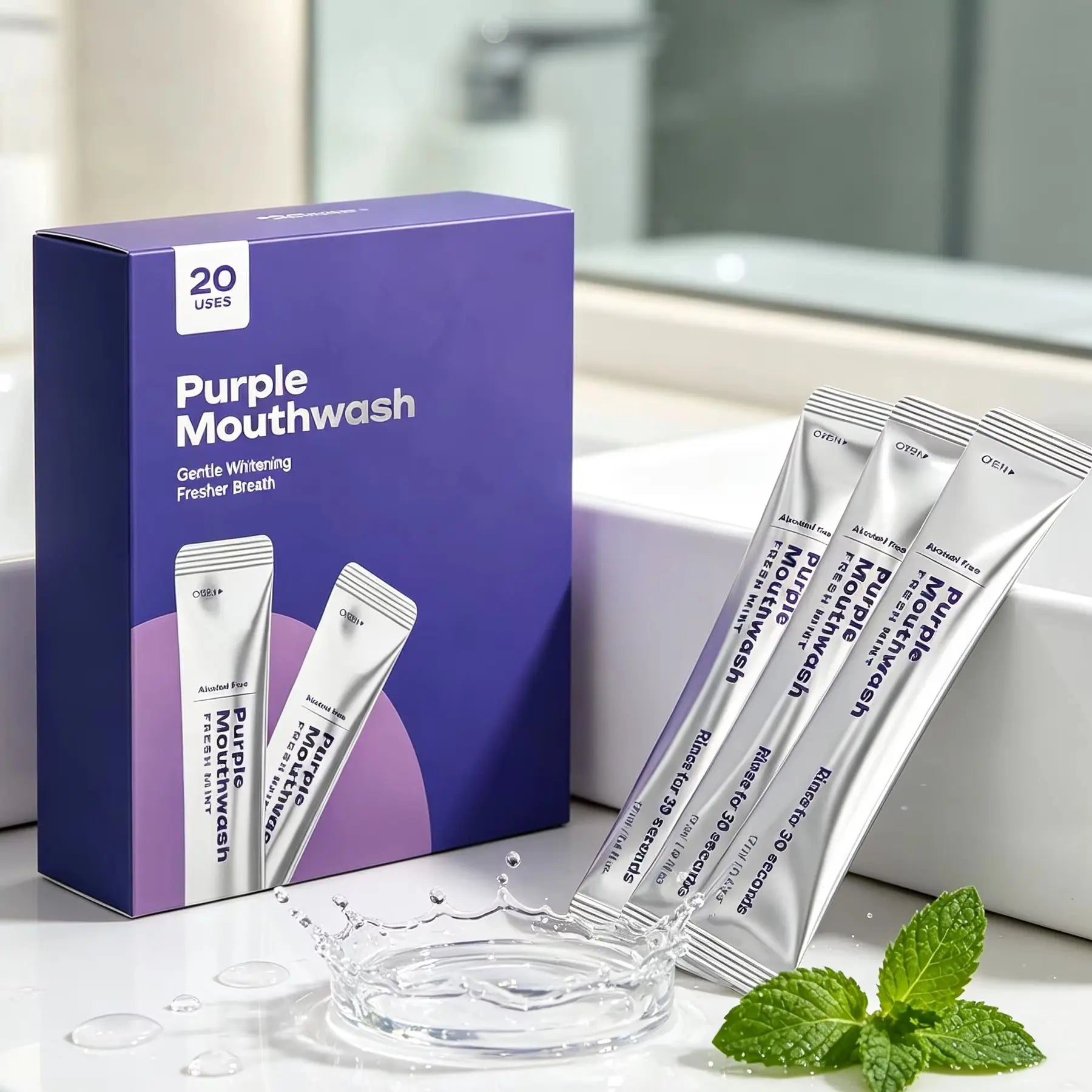 Purple Mouthwash Bad Breath Remover Oral Rinse Brighten Teeth Cleaning Gum Health Dental Care Products Portable Mint Mouthwash