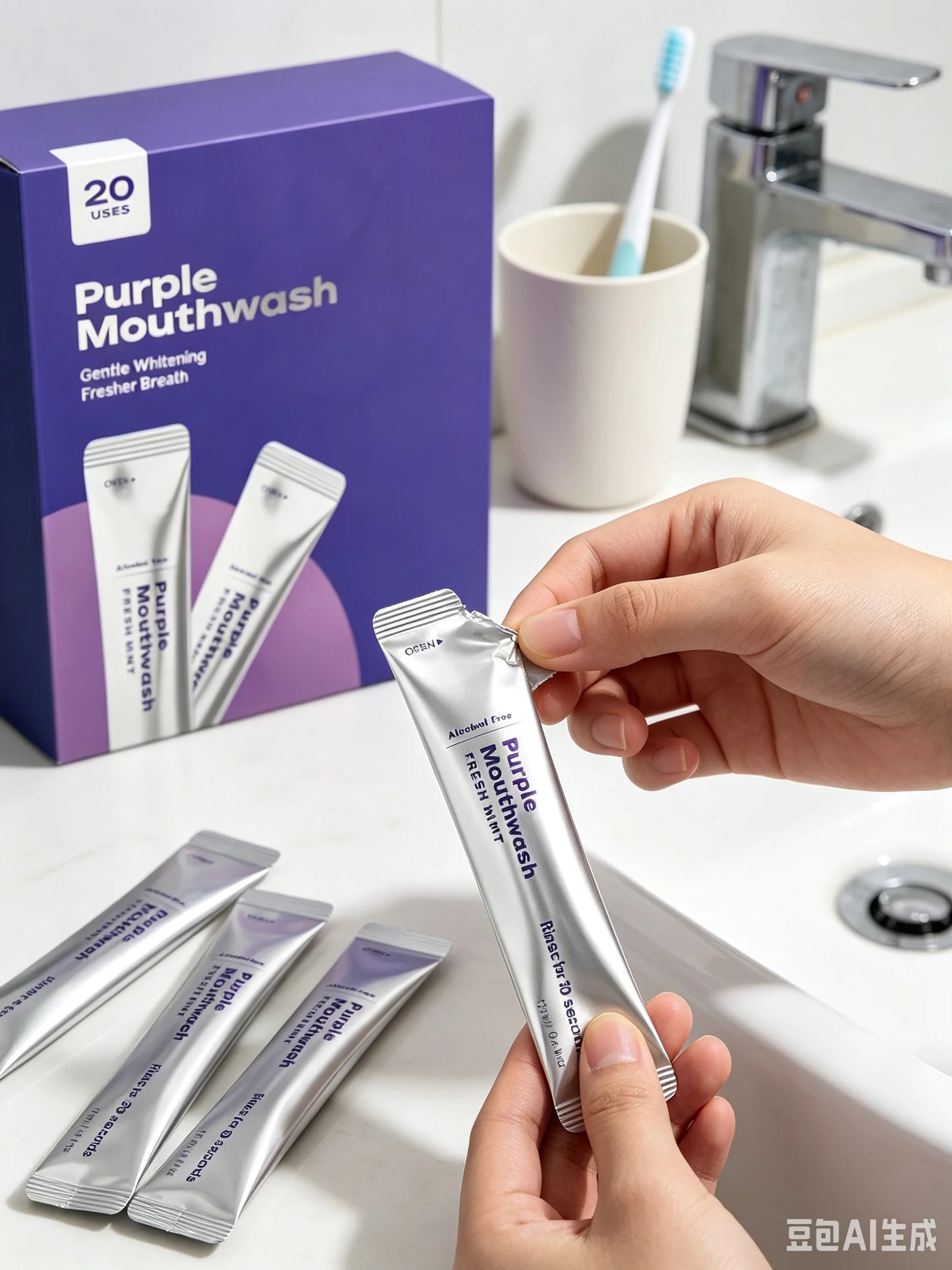 Purple Mouthwash Bad Breath Remover Oral Rinse Brighten Teeth Cleaning Gum Health Dental Care Products Portable Mint Mouthwash