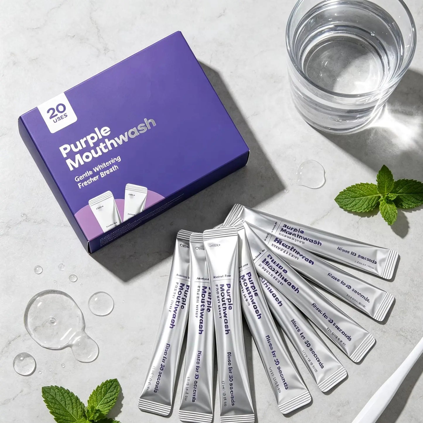Purple Mouthwash Bad Breath Remover Oral Rinse Brighten Teeth Cleaning Gum Health Dental Care Products Portable Mint Mouthwash