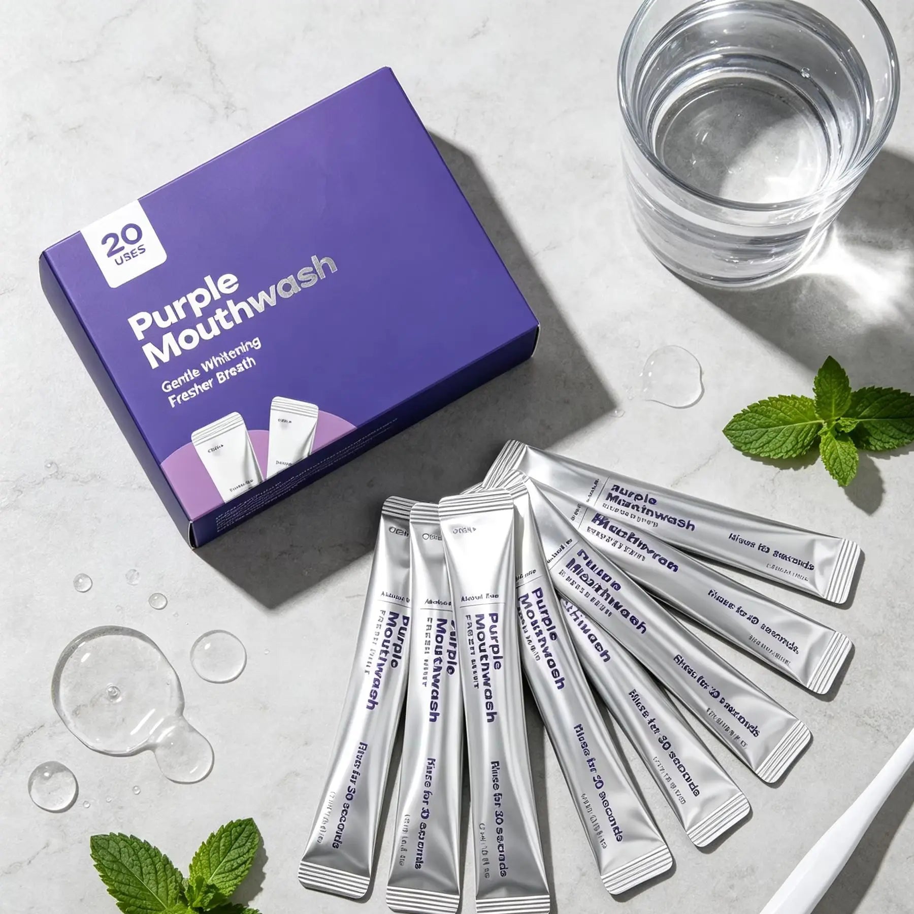 Purple Mouthwash Bad Breath Remover Oral Rinse Brighten Teeth Cleaning Gum Health Dental Care Products Portable Mint Mouthwash